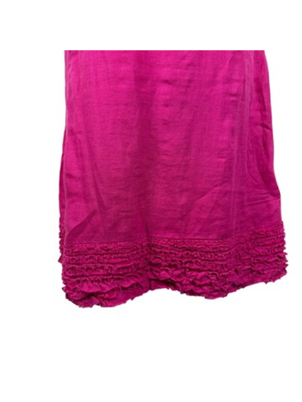 Eileen Fisher System Pink 100% Irish Linen Ruffle Hem Tank Dress Chic Size XS - Picture 5 of 11